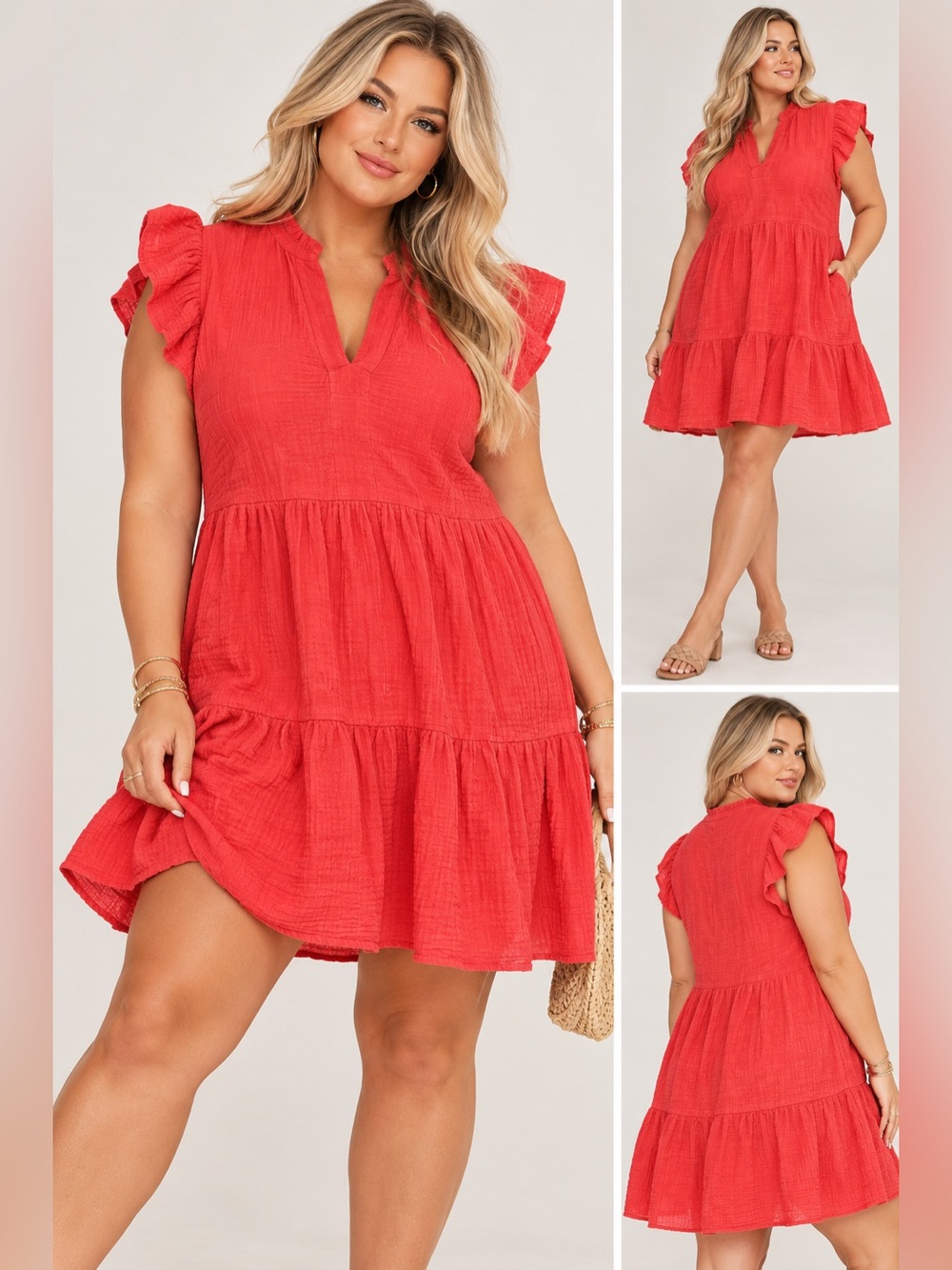 Lucky brand flutter dress 2x